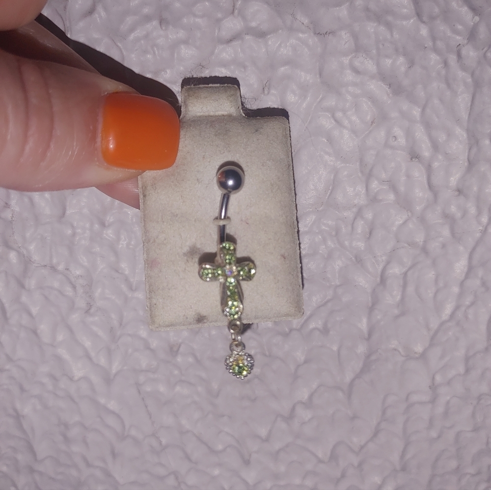 Set of 2 Belly Button Rings with Charms